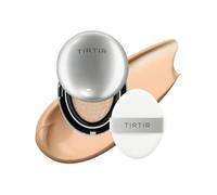 [*Mini Size*] TIRTIR Mask Fit Aura Glow Silver Cushion Foundation | Semi-glow Finish, Natural Coverage, Moisturizing, Lightweight, Korean cushion foundation (#27C Cool Beige, Mini Size, 0.15 Fl Oz)