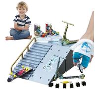 Mini Skateboard Keyboards Set - 11 Pieces, 6 Obstacle Ramps, 6 Compatible Boards Tec2 Dec | Key Pen Game Kit, Tricks, Skill Challenge, Collectible Toy, Team