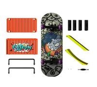 Mini Skateboard Toys - Fingerboard Ramp Training Set, Funny Finger Boards Play Kit, Compact Organizer Container, Desk Entertainment Collection | Finger Board Toy for Kids Adults Indoor Skill Practice