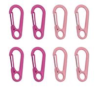 Mini Skater 1.24" Small Alloy Spring Clips Paracord Keychain Spring Gate Snap Hooks for Work Car Key Rings Dog Tags Belt Loop Outdoor Traveling Backpack Accessories, 8PCS (Light Pink and Rose Red)