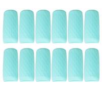Mini Skater 12pcs Silicone Travel Bottle Cover Reusable Elastic Sleeve Fit Standard Toiletry Container Stretching Bottle Lid Cap for Luggage Bag Suitcase Prevent Leakage Solution, Light Blue, Soft