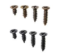 Mini Skater 200PCS Small Cross Flat Head Tapping Wood Screws with Oxide and Wax 4 Size Screws Assortment Kit (Black&Bronze,200pcs)