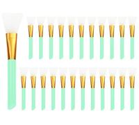 Mini Skater 24Pcs Soft Silicone Face Mask Brushes for Facial Mud Clay Charcoal Mixed Masks Hairless Moisturizers Body Lotion & Butter Applicator Skincare Beauty Tools (Green)