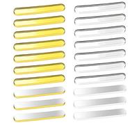 Mini Skater 30pcs Mirror Acrylic Cakesicle Stick Ice Cream Stick for DIY Craft Candy Cake Mold Home Party Plant Labels Hair Removal Waxing Mixing Stick (Golden+Silver, 2.75inch)