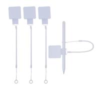 Mini Skater Plastic Elastic Tether Lanyard with Silicone Ring & Pen Loop Holder for Tethering Stylus Pen to Drawing Tablet, White (1)
