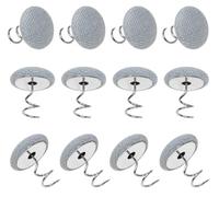 Mini Skater Small Linen Fabric Covered Button Upholstery Twist Pins Classy Bed Skirt Pins for Slipcovers Headliners Fixed, Pack of 12 (Light Gray)