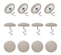 Mini Skater Small Upholstery Pins Linen Fabric Covered Button Twist Pins Classy Bed Skirt Pins for Slipcovers Headliners Fixed, Pack of 12 (Beige)