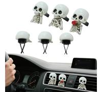 Mini Skull Vent Clip Car Air Freshener,Gothic Skull Car Fragrance Decor,Stylish Vent Clip Air Freshener with Replaceable Fragrance Pad,Horror Skeleton Auto Dashboard Decora,Novelty Skull Design Gift