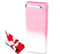 Mini Slim Refillable Butane Lighter, Wind-Resistant Single-Flame Metal Ignition Tool, Portable Compact Design Gift for Men & Women (Fuel Not Included)(A)