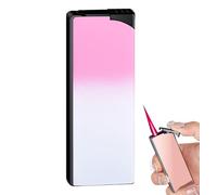 Mini Slim Refillable Butane Lighter, Wind-Resistant Single-Flame Metal Ignition Tool, Portable Compact Design Gift for Men & Women (Fuel Not Included)(B)