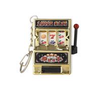 Mini Slot Machine Toy,Slot Machine Keychain,Mini Casino Key Chains Keychain,Lucky Charm Pendant Keychain for Christmas Las Vegas Party Gifts,Game Toy Gifts for Boys Girls Women Men (Golden)