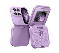 Mini Small Flip 2g Non-smart Phone Pushbutton Retro Elderly Mobile Phone, Support Multiple Languages, i17 Foldable Cell Phone 0.66 Inch Unlocked Bluetooth Earphone Dialer Support sim (Purple)
