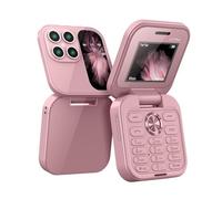 Mini Small Flip 2g Non-smart Phone Pushbutton Retro Elderly Mobile Phone, Support Multiple Languages, i17 Foldable Cell Phone 0.66 Inch Unlocked Bluetooth Earphone Dialer Support sim (Pink1)