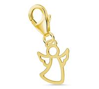 Mini Small Golden Guardian Angel Lobster Clasp Charm Pendant for Charm Bracelet 925 Sterling Silver