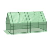 Mini Small Greenhouse with Steel Frame & PE Cover & Zippered Window Poly tunnel Steeple for Plants Vegetables