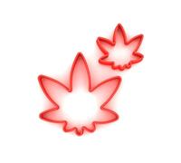 Mini/Small Weed Leaf Set of 2 Value Fondant Cutters Pair 3CM + 5CM