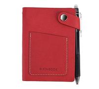 Mini Smart Erasable Notebook with Erasable Pen, Portable Reusable Notebook, A6 Size, 120 Pages, Vintage Imitation Leather Notebook 10.5 * 14.8cm (Red)