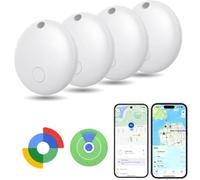 Mini Smart Tracker Tag For Apple and Android, No Subscription No Monthly Fee Car Tracker Device, Tracking for Cars Bikes Luggage Wallet Pets, Dual Tag for Apple FindMy and Google FindHub (4, White)