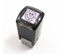 Mini Smiley Happy Face Pre Inked School Reward Feedback Marking Stamper Stamp 10mm Primary Teaching Services (Purple)
