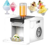 Mini Snow Ice Maker, Commercial Ice Crusher Machine, Electric Ice Cream Maker Dessert Maker, Shaved Ice Machine Snow Cone Machine for Juice & Milk White