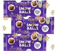Mini Snowballs 110g - 3 Pack - Christmas Exclusive Festive Treat, Smooth Dairy Milk Chocolate with Crisp Sugar Shell, Perfect Stocking Stuffer, Gift, Ideal for Sharing or Snacking