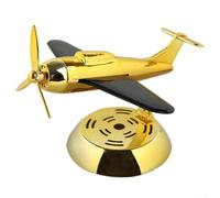 Mini Solar Airplane Car Diffuser with Frictionless Bearing and Plant Extract Aroma for Continuous Diffusion and Neutralization (Yellow)