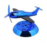 Mini Solar Airplane Car Diffuser with Frictionless Bearing and Plant Extract Aroma for Continuous Diffusion and Neutralization (Blue)
