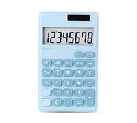 Mini Solar Battery Calculator - 8-Digit Desktop & Pocket Size, Standard Function, Blue