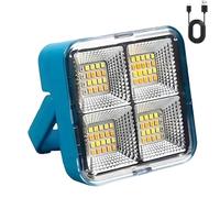 Mini Solar Rechargeable Multi-Function searchlight, Outdoor Portable LED floodlight, Magnetic USB Camping Light with Three-Speed Waterproof Function (Blue)