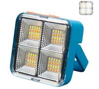 Mini Solar Rechargeable Multifunctional Searchlight, Outdoor Portable LED Floodlight with Magnetic Suction USB Camping 3-Mode Waterproof Lantern (Blue)