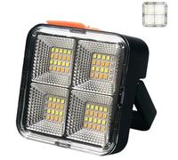 Mini Solar Rechargeable Multifunctional Searchlight, Outdoor Portable LED Floodlight with Magnetic Suction USB Camping 3-Mode Waterproof Lantern (Black)