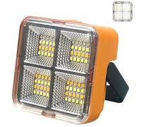 Mini Solar Rechargeable Multifunctional Searchlight, Outdoor Portable LED Floodlight with Magnetic Suction USB Camping 3-Mode Waterproof Lantern (Orange)