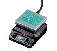 Mini Soldering Hot Plate Station, Portable Preheater with LCD, Heating Area 50x50mm, Temperature Range 100-350℃, Tilt Protection, Split Design for LED Strip Repairs