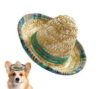 Mini Sombrero Hats - Woven Mexican Sombrero,Wide-Brim Costume Decoration for Birthday Kids Children Dog Celebrations Outdoor