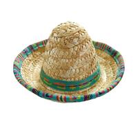 Mini Sombrero - Woven Mexican Hat | Wide-Brim Costume Decoration Supplies for Pet Children Kids Birthday Dog Animals