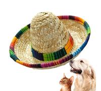 Mini Sombrero | Woven Mexican Hats for Party,Wide-Brim Decoration Headband for Children Kids Pet Celebration Dog Animals