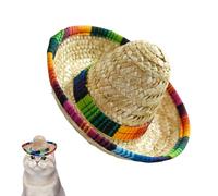Mini Sombreros,Woven Mexican Hats for Party | Wide-Brim Headband for Outdoor Costume Celebrations Pet Children Dog Birthday Kids