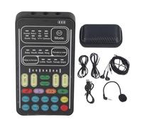 Mini Sound Card Recording, Colorful LED Lights That Disguise Their Voice Plug and Game Voice Game (English Version)