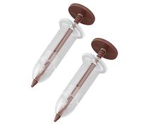 Mini Sowing Seed Dispenser, Adjustable Handheld Seed Planter, Brown, Plastic, 10x3.2x3.2cm, 2 Pack, for Gardening and Planting