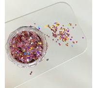Mini Sparkling Circle Glitter Nail Decoration Wave Dot Retro Simple Style Black Gold Laser Nail Art DIY Accessories-Heart(Pink)