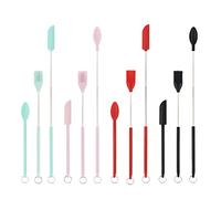 Mini Spatula and Spoon Set, 12Pcs Silicone Telescopic Spatula and Scooping Spoon Scalable Silicone Small Jar Scraper Spatula