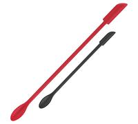 Mini Spatula Silicone Spatula Set - Cuttte 2pcs Small Makeup Scrapers for Cosmetics, Reusable Beauty Tiny Tools, Thin Jar Scraper, Get Last of Makeup Out, Black and Red