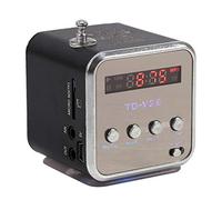 Mini Speaker Music Player Portable Light-weight FM Radio Stereo PC Fashion Support TF card and U disk Plug abd Play Support FAT16 / FAT32 file system(Black)