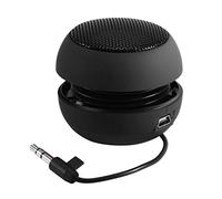 Mini Speaker, USB Lightweight Portable Travel 3.5mm Low Power Retractable Loud Speaker with Battery, for MP3, MP4, MP5, Mobile Phones, Computers(black)