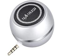 Mini Speaker with 3.5mm Aux Input Jack, 3W Loud Portable Speaker for iPhone iPod iPad Cellphone Tablet Laptop, with USB Rechargeable Battery, Gift Choice for Kids, Silver