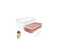 Mini Sphere Ice Cube Tray Balls, Round Ice Ball Maker Mould for Freezer, Includes Free Container (Pink)