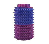 Mini Spiky Fidget Keychain for Adults - 3D Printed Pain Stim Roller, Sensory Spinner for Stress Relief, Anxiety, Picking, Ouchies - Rotatable Pocket Toy with Keyring Attachment (Blue & Purple)