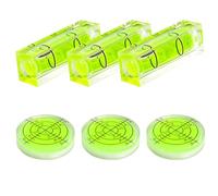 Mini Spirit Level 6 Pcs, Bubble Level Small Precision Bullseye Bubble Spirit Level for Leveling Phonograph Turntable Camera Tripod Drill Picture Hanging (Circle+Rectangle)