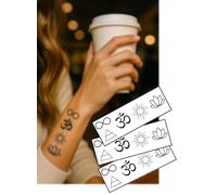 Mini Spiritual Symbol Tattoos - 3x 9x3cm Sheets - Wrist & Finger Designs - Om, Lotus, Infinity, Sun - Temporary Tattoos for Mindfulness & Yoga Vibes