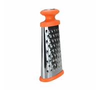 Mini Splash Box Grater Stainless Steel 4-Sided Handheld Cheese & Vegetable Grater with Ergonomic Handle and Non-Slip Base for Kitchen Use (ORNAGE)